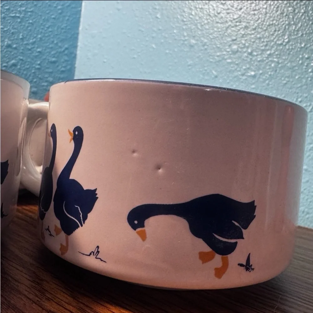 Vintage 80s Blue Goose Stacking Soup Mugs | Set of 4 - Picture 9 of 12